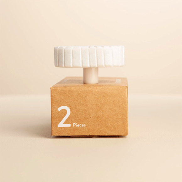 NEW Set of 2 Marble Aadhavi Oval Carved Drawer Pulls Knobs - Picture 6 of 7